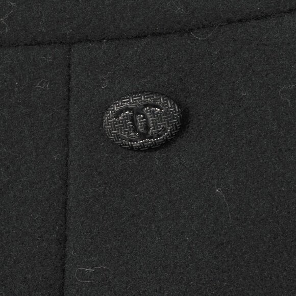 Chanel Black Wool-Blend Panelled A-Line Knee-Length Skirt - Picture 5 of 11
